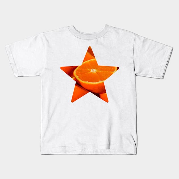 Orange Fruit Star Kids T-Shirt by NAGANIES